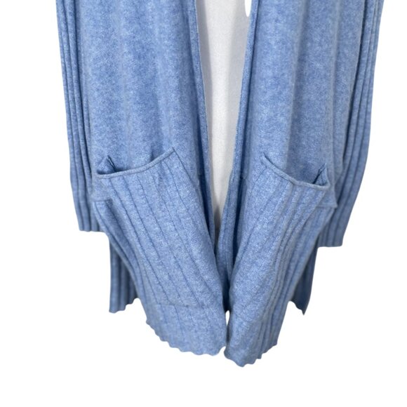 Anthropologie Pilcro Mafalda Blue Cashmere Open Front Cardigan Size S - Picture 5 of 11